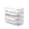 百露 厨房塑料透明方形保鲜盒储物盒饭盒冰箱冷藏盒水果干果杂粮密封盒 北欧粉单个