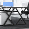办公屏风职员桌简约现代电脑桌工作卡位钢架2人含椅子（黑白结合）