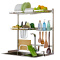 凯洛格 304不锈钢厨房置物架厨房用品收纳架碗架水槽沥水架菜架 双层83长8件套