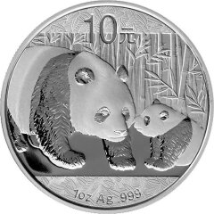上海集藏 中国金币2011年熊猫金银纪念币 1盎司熊猫银币 无外盒（带透明币壳）