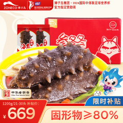 獐子岛（ZONECO SEAFOOD）冷冻大连即食海参礼盒 海鲜水产 参冬冬礼箱 底播辽刺参 【家庭装】1200g/21-30头