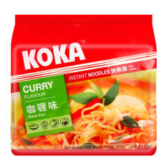 新加坡KOKA可口咖喱汤味快熟面425g五连包组合袋装进口方便面泡面