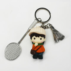 群力（kunli）羽毛球钥匙扣金属钥匙扣娃娃钥匙扣礼品 男娃娃（橘色衣服）