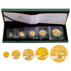 上海集藏 中国金币2017年熊猫金币5枚套装（共57克）