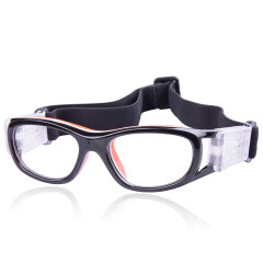 VOLOCOVER 专业少年儿童篮球足球运动眼镜可配近视简约镜框防撞运动护目镜 黑色框平光片 配1.61树脂近视片