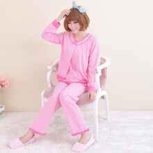 孕薇<em>月子</em>服<em>纯棉</em>春夏孕妇<em>产后</em>哺乳<em>睡衣三件套</em>时