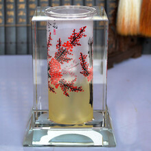 礼之缘 纯手工内画水晶笔筒 出国送老外礼物 中