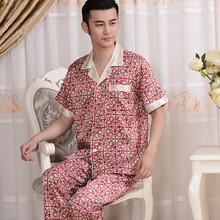 短袖男士<em>柔顺</em>丝绸<em>睡衣</em>仿<em>真丝</em>家居服2014新品