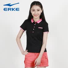 <em>鸿星尔克</em>erke正品<em>女夏装</em>休闲百搭微领T恤短袖