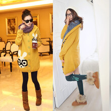 诚心城裕大码宽松加绒<em>加厚</em>连帽<em>孕妇</em>开衫<em>毛衣</em>外