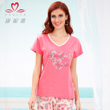 <em>康妮雅</em>家居服2014春夏新品 女 全棉<em>短袖</em>七分裤