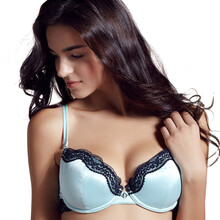 s.Oliver <em>女士</em>内衣3/4<em>胸罩杯</em>经典撞色蕾丝边光面