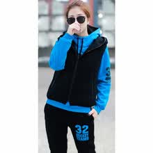 尚字母加绒保暖加厚卫衣三件套QS13<em>QT</em>20 蓝