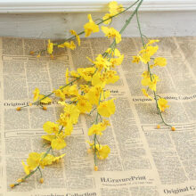 米子家居  米子家居   仿真花假花装饰花绢花客厅桌面装饰花跳舞兰 黄色