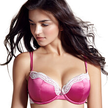 s.Oliver <em>女士</em>内衣3/4<em>胸罩杯</em>经典撞色蕾丝边光面