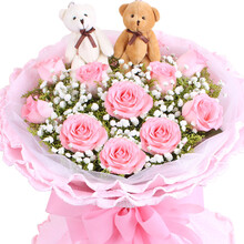 钟爱11朵粉玫瑰北京鲜花速递快递大连无锡天