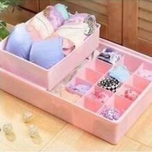 普润PURUN 新品双层内衣<em>收纳盒</em> <em>文胸内裤</em>袜子