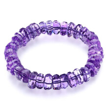 石玥珠宝9-11mm紫水晶手链手串随形切面水晶男女士款 水晶玛瑙 九紫离火
