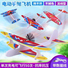 玩控电动泡沫飞机模型手抛飞机航模拼装回旋飞机玩具可飞行儿童滑翔机 随机款式（一只）