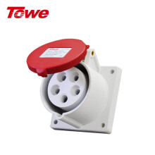 同为（TOWE）16A工业连接器工业插座防水插头插座5芯母头暗装插座
