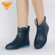 京东超市非常行(Jolly Walk) 雨鞋女 短筒时尚水鞋防水雨靴胶鞋套鞋JW361 深蓝 35