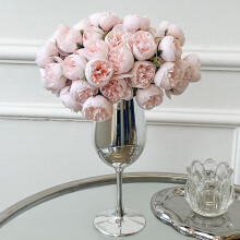 爱已装糖高质绢花玫瑰创意花瓶套装办公室摆件客厅卧室电视柜装饰花束 