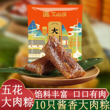 丁山河粽子大肉粽10只礼袋装 端午嘉兴特产招牌五花肉粽粽子1300g