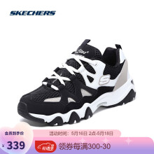 Skechers斯凯奇男女同款怪兽甜心小白鞋 休闲拼色运动熊猫鞋99999693 黑色/白色 35
