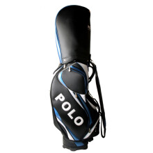POLO GOLF高尔夫标准包 男士尊贵PU防水球包 高尔夫球袋 球杆装备包 黑配蓝