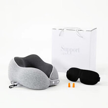 La TorrettaU型枕护颈枕记忆棉办公午睡头枕靠枕头眼罩耳塞旅行用品三件套