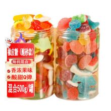 松香佳人儿童软糖橡皮糖创意造型500g罐装(酸沙款)QQ糖办公室休闲零食小吃
