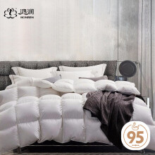 优雅宝贝 鸿润家纺95%白鹅绒羽绒被 五星级酒店冬被 1.4kg 220x240cm白色