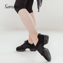 三沙（sansha） 三沙(sansha) 现代舞鞋女软底气垫网面广场舞运动舞蹈鞋P22LS 黑色 38