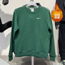 耐克（Nike）卫衣男装上衣 2023春季跑步运动服外套保暖训练休闲服圆领套头衫 623459-341绿色内里加绒 XL