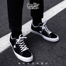 Converse匡威 One\/All Star 经典黑白翻毛皮男女鞋休闲运动板鞋 158369C 37