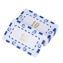 游戏大陆（gameland）长方形筹码 ABS塑料烫金30克棋牌室麻将馆德州扑克专用方片筹码币 10片白色10面值