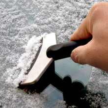 那卡不锈钢除雪铲汽车用品 除霜铲 冬季除冰铲子 刮雪板 玻璃铲雪工具 加长款24cm*16cm