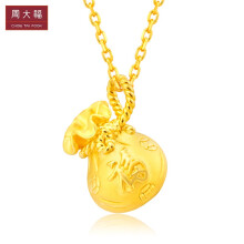 周大福 网店尊享款 中国风福祉盈门福袋 定价黄金吊坠oms r14376