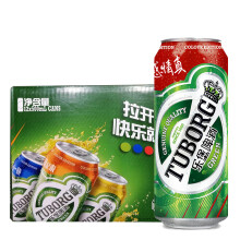 【买2送6杯】嘉士伯乐堡啤酒(tuborg)听装 500ml*12听