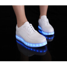 NBU2014新款LED鞋底发光鞋圆头透气系带增
