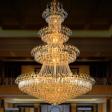 思洛迪 欧式水晶吊灯别墅客厅灯复式楼梯灯酒店大堂工程  直径1米5 高度2米2 四层 送三色LED