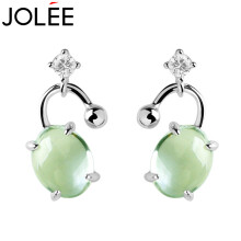 JOLEE 耳钉 S925银天然水晶耳环 简约时尚韩版彩色宝石耳饰品送女生礼物