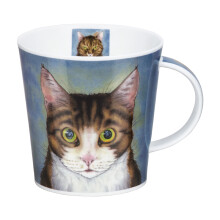 丹侬英国进口杯子创意猫咪骨瓷马克杯 大容量咖啡杯 情人节礼物送男友 喵星人-斑猫
