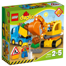 乐高 玩具 新年礼物送儿童 得宝 DUPLO 2岁-5岁 卡车和挖掘车套装 10812 积木LEGO