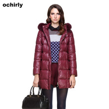 Ochirly欧时力时尚中<em>长款连帽</em>长袖<em>羽绒</em>服<em>外套</em>1