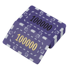 游戏大陆（gameland）长方形筹码 ABS塑料烫金30克棋牌室麻将馆德州扑克专用方片筹码币 10片紫色10万面值