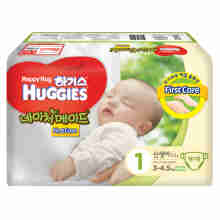 好奇 Huggies 自然装 纸尿裤 NB64片 新生儿尿不湿 【男女通用】【3-4.5kg】（韩国原装进口）