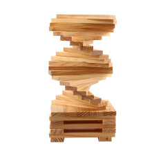高盛建筑积木 建构木制模型智力配对棒 原色创意百变长条 层层叠高