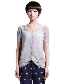 播 梦的<em>橄榄树</em> 2013夏季新品<em>女装</em>镂空短袖薄款