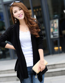 罗密欧 2014夏季新款<em>修身中长款针织衫开衫女</em>